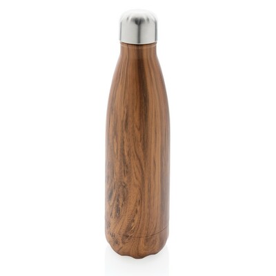 Vakuumisolierte Stainless Steel Flasche mit Holzoptik