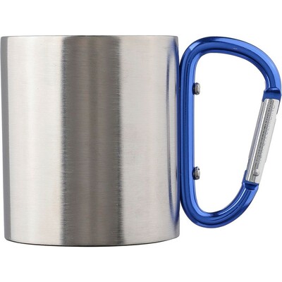Metal mug 185 ml with carabiner clip