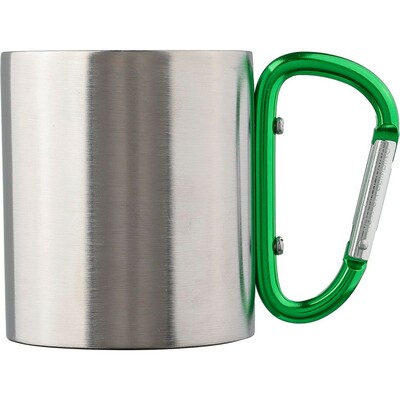 Metal mug 185 ml with carabiner clip