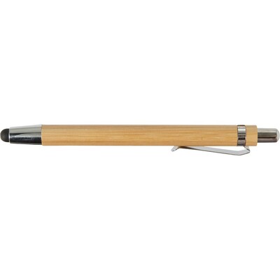 Stylo bille en bambou et stylet tactile