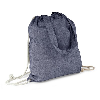 Sac en coton recyclé 2 en 1, sac à cordon et sac shopping | Gondulfo