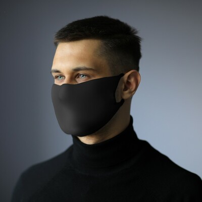 Wiederverwendbare Maske mit Filterraum und Silberionen