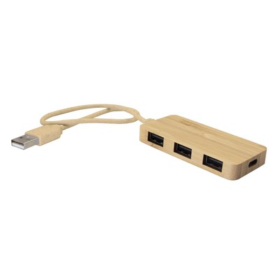 Bambusowy hub USB i USB-C B'RIGHT | Kenzie