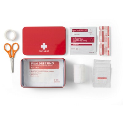 Trousse de premiers secours en étain, 15 pcs