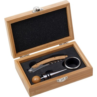 Coffret sommelier en bambou 3 pièces