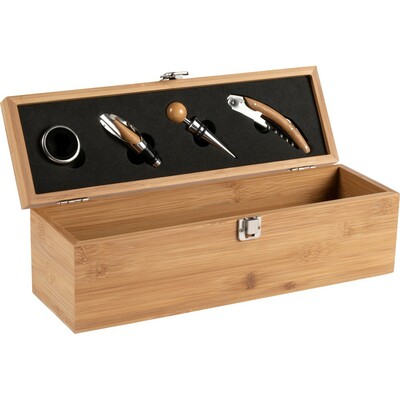 Coffret sommelier en bambou 4 pièces