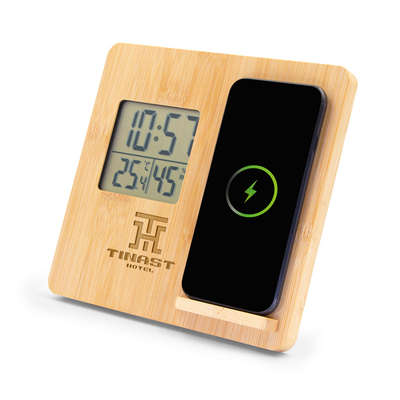 Kabelloses Ladegerät aus Bambus 10W, Wetterstation | Kahele