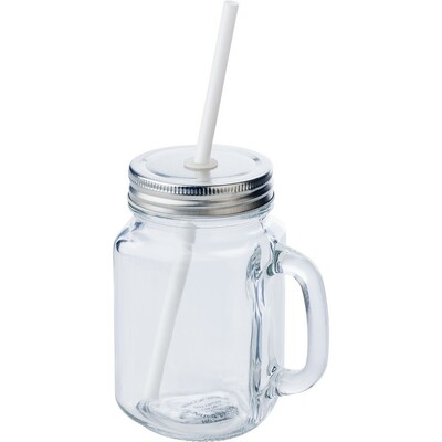 Bocal Mason 480 ml avec paille