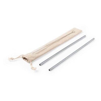 Ensemble de pailles réutilisables, 2 pièces avec brosse de nettoyage