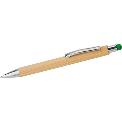 Stylo bille en bambou, stylo tactile