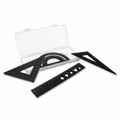 Schulset, Lineal, 2 Winkelmaße und Winkelmesser | Kaulana