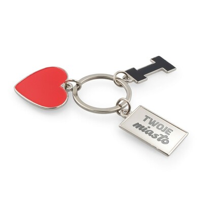 Schlüsselanhänger „Herz“ I love…, mit Metallplakette | Lydus