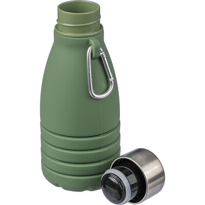 Foldable sports bottle 550 ml with carabiner