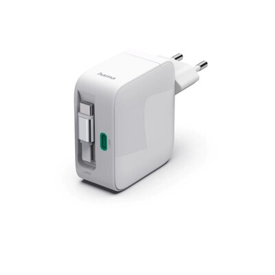 Chargeur secteur 65W avec câble rétractable, Hama